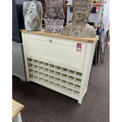 Cream and oak drinks Cabinet