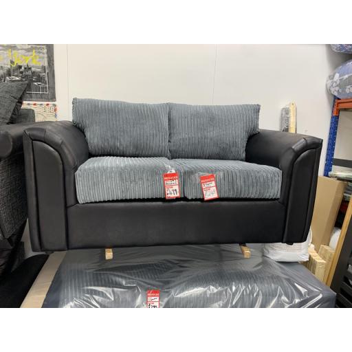 New- Grey/Black  Cord 2 seater sofa